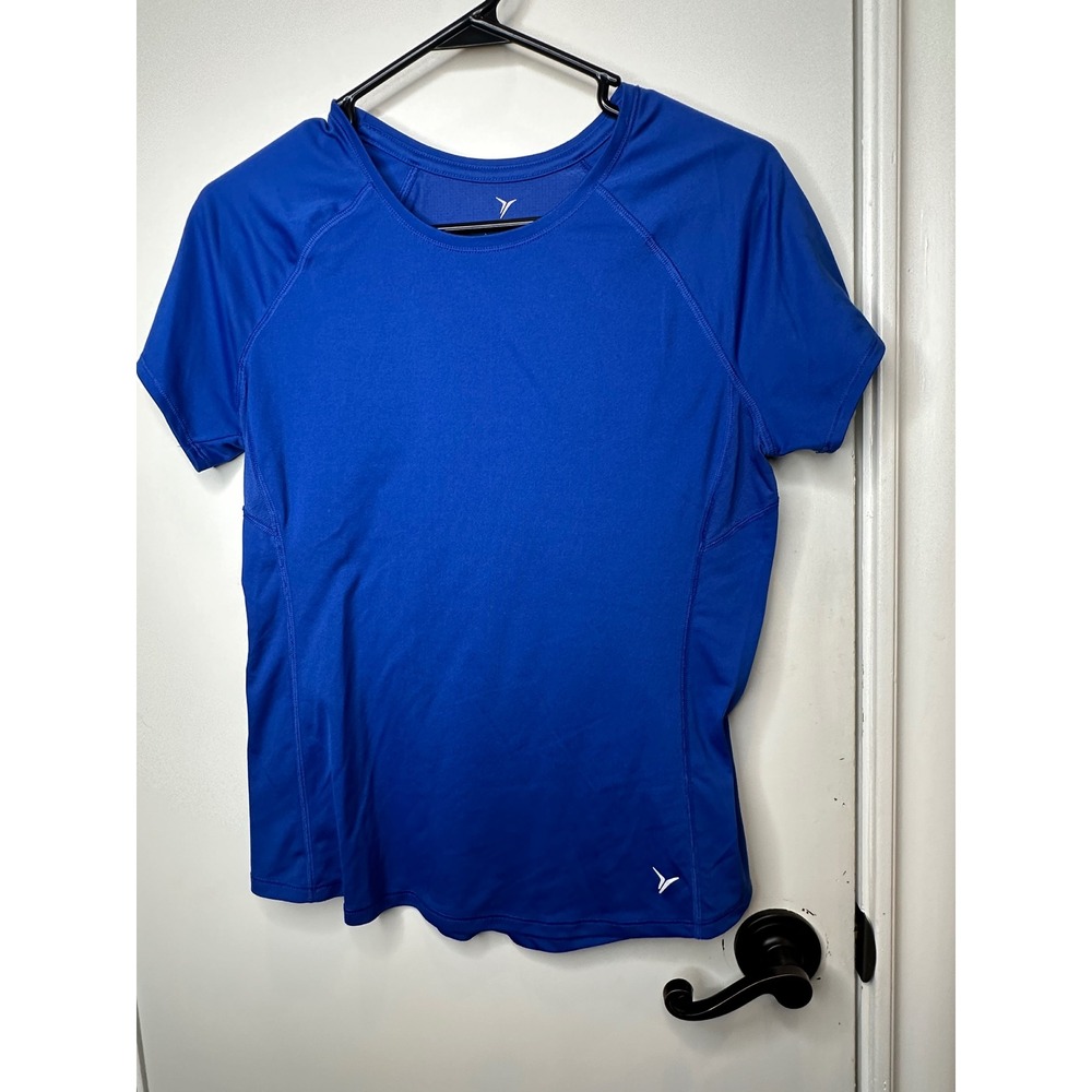 Old Navy Active Womens Royal Blue Mesh Panel Raglan Workout T-Shirt Small